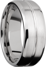 Cobalt chrome 8mm beveled band with a 1mm groove