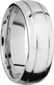 Cobalt chrome 8mm domed band with 2, .5mm grooves