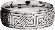 Cobalt chrome 8mm domed band with laser-carved celtic pattern