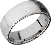 Cobalt chrome 8mm domed band with sterling silver sidebraid