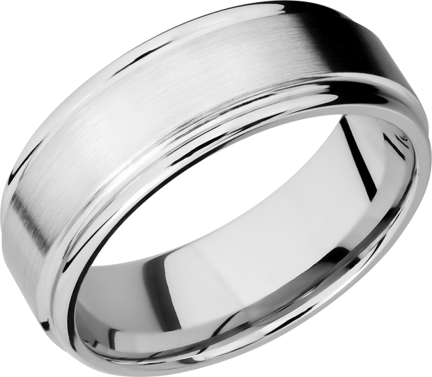Cobalt Chrome 8mm flat band with rounded edges