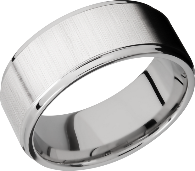 Cobalt chrome 9mm flat band with grooved edges
