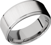 Cobalt chrome 9mm flat band with grooved edges