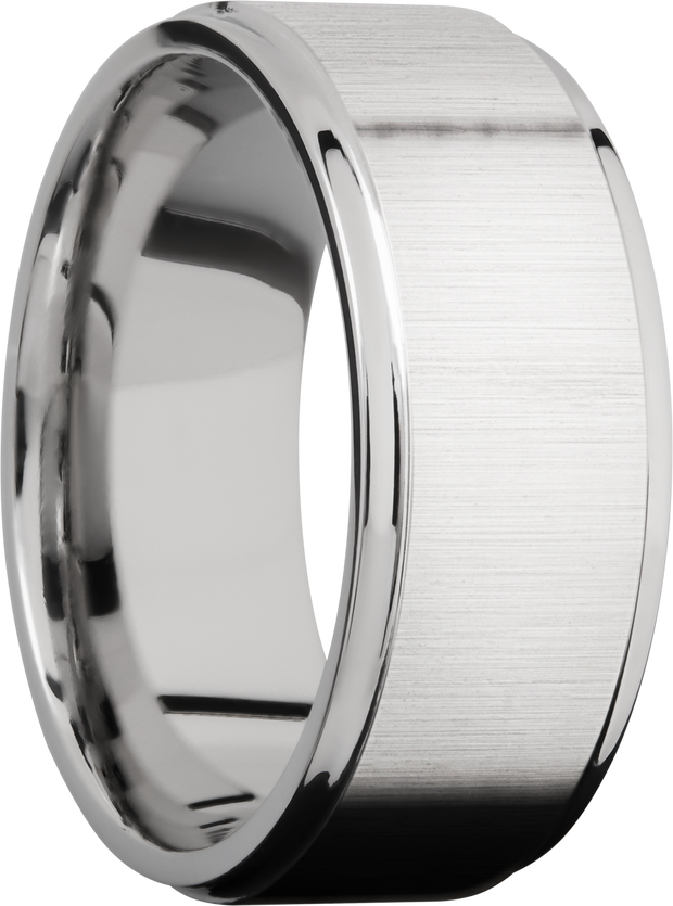 Cobalt chrome 9mm flat band with grooved edges