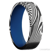 7 mm wide Flat Sunset band featuring a Royal Blue sleeve.