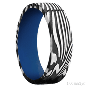 7 mm wide Flat Sunset band featuring a Royal Blue sleeve.