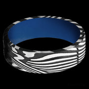 7 mm wide Flat Sunset band featuring a Royal Blue sleeve.