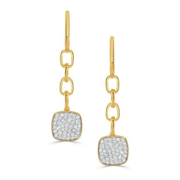 E10759TT-18K WHITE AND YELLOW GOLD DIAMOND EARRING