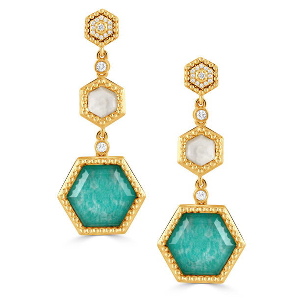 E11130AZMP - 18k Yellow Gold Earrings from the Justinian collection