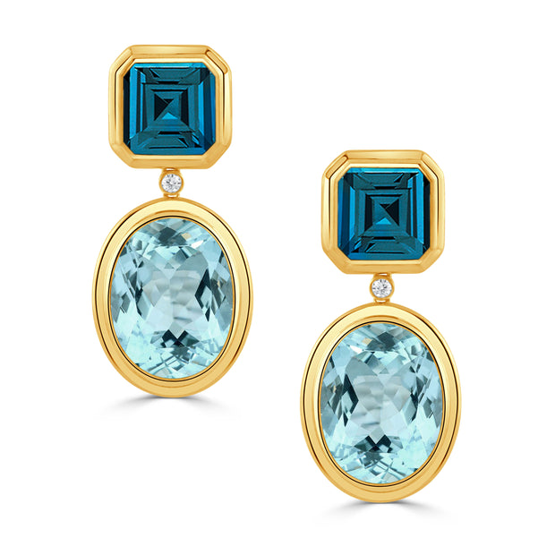 E11220LBBT-Y - 18k Yellow Gold Earrings from the London Blue collection