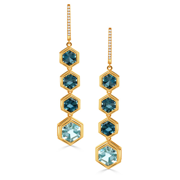 E11579LBBT-Y - 18k Yellow Gold Earrings from the London Blue collection