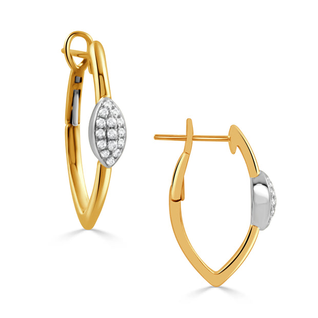 E11746TT-18K WHITE AND YELLOW GOLD DIAMOND EARRING