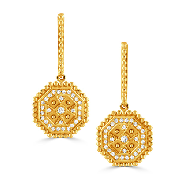 E11934-18K YELLOW GOLD DIAMOND EARRING