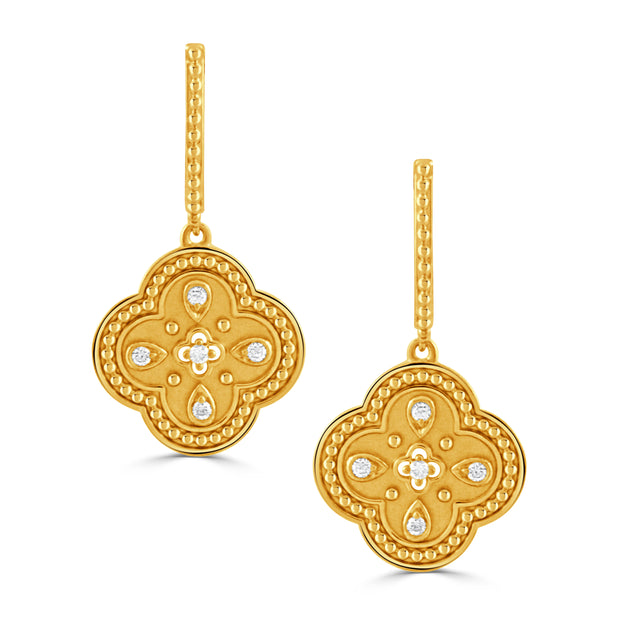 E12055-18K YELLOW GOLD DIAMOND EARRING