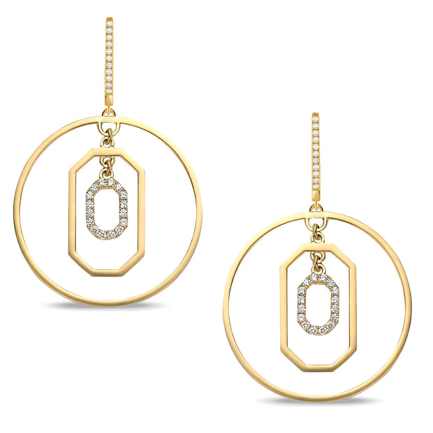 E9832-1 - 18k Yellow Gold Earrings from the Fibonacci collection