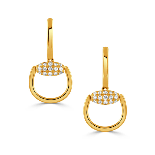 E9989 - 18k Yellow Gold Earrings from the Equestrian collection