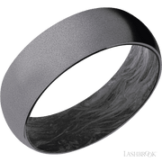 7 mm wide Domed Tantalum band featuring a Forged Carbon Fiber sleeve.
