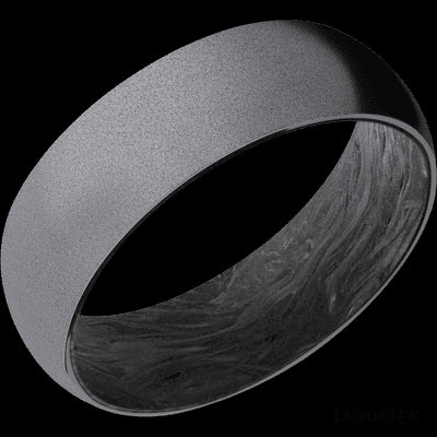 7 mm wide Domed Tantalum band featuring a Forged Carbon Fiber sleeve.