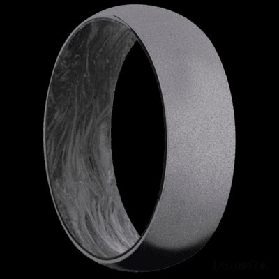 7 mm wide Domed Tantalum band featuring a Forged Carbon Fiber sleeve.