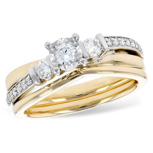 14KT Gold Two-Piece Wedding Set