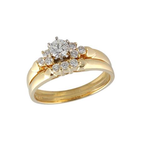 14KT Gold Two-Piece Wedding Set