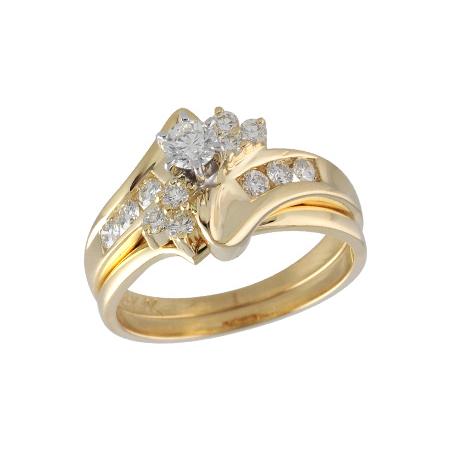 14KT Gold Two-Piece Wedding Set