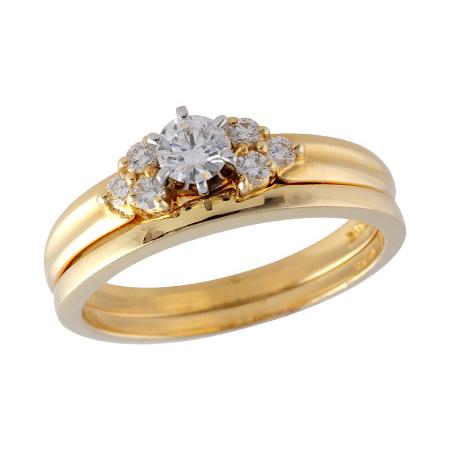 14KT Gold Two-Piece Wedding Set