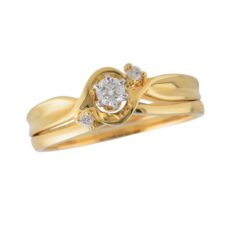 14KT Gold Two-Piece Wedding Set