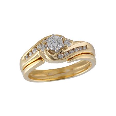 14KT Gold Two-Piece Wedding Set