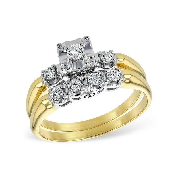 14KT Gold Two-Piece Wedding Set