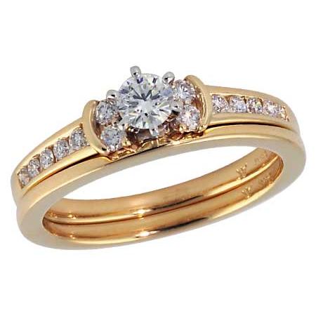 14KT Gold Two-Piece Wedding Set