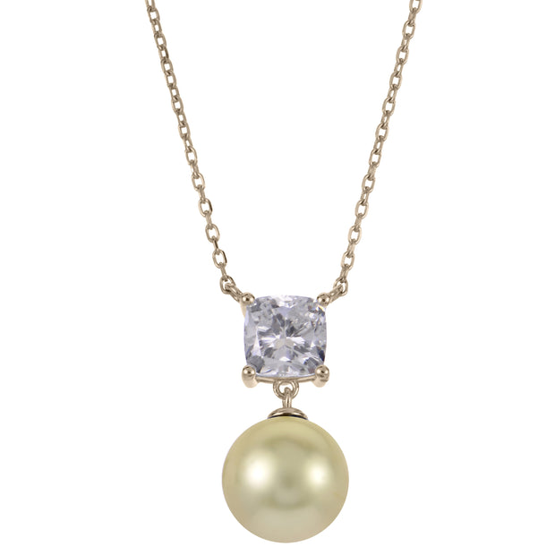 14KT Yellow Gold Golden South Sea Pearl & LGD Necklace