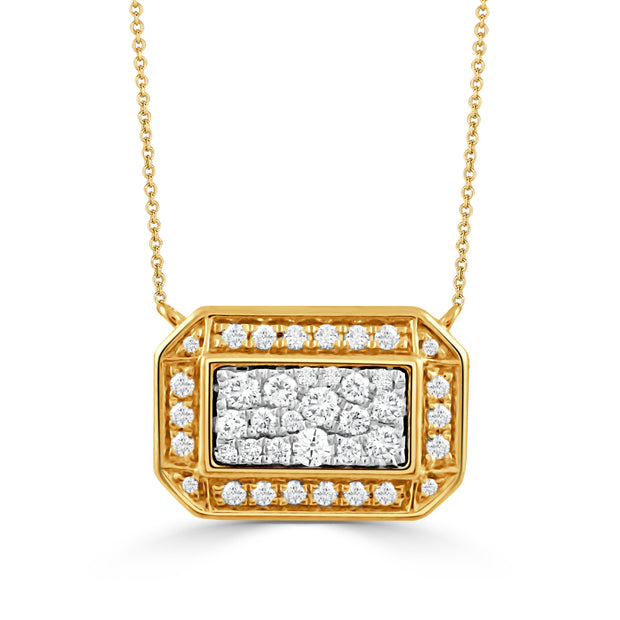 N12118TT-18K WHITE AND YELLOW GOLD DIAMOND NECKLACE