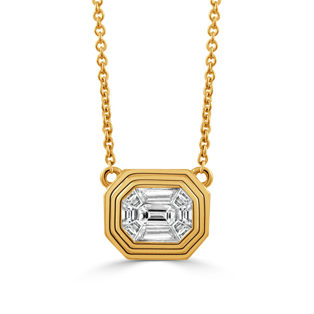 N12265-18K YELLOW GOLD DIAMOND NECKLACE