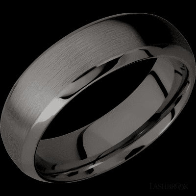 7 mm wide Domed Bevel Tantalum Noir band.