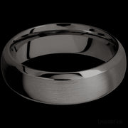 7 mm wide Domed Bevel Tantalum Noir band.