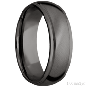 7 mm wide Domed Stepped Down Edges Tantalum Noir band.