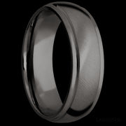 7 mm wide Domed Stepped Down Edges Tantalum Noir band.