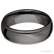 7 mm wide Domed Stepped Down Edges Tantalum Noir band.