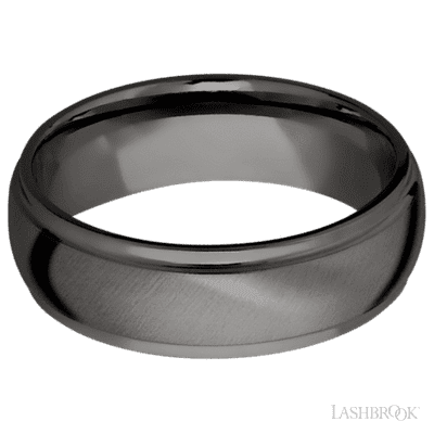7 mm wide Domed Stepped Down Edges Tantalum Noir band.