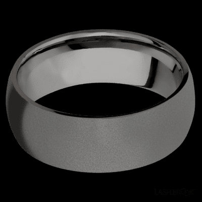 8 mm wide Domed Tantalum Noir band.