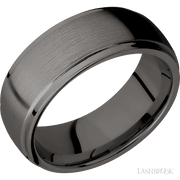 8 mm wide Domed Stepped Down Edges Tantalum Noir band.