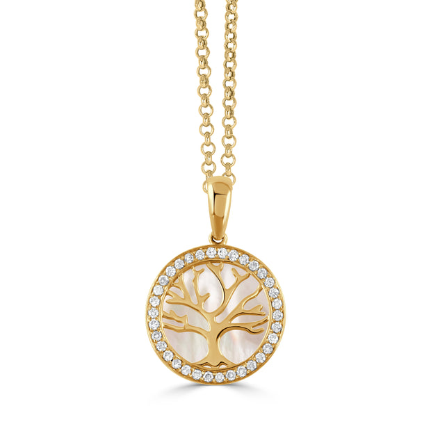 P10740WMP - 18k Yellow Gold Pendant from the White Orchid collection