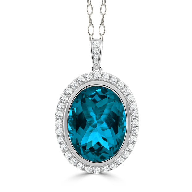 P11228LBT - 18k White Gold Pendant from the London Blue collection