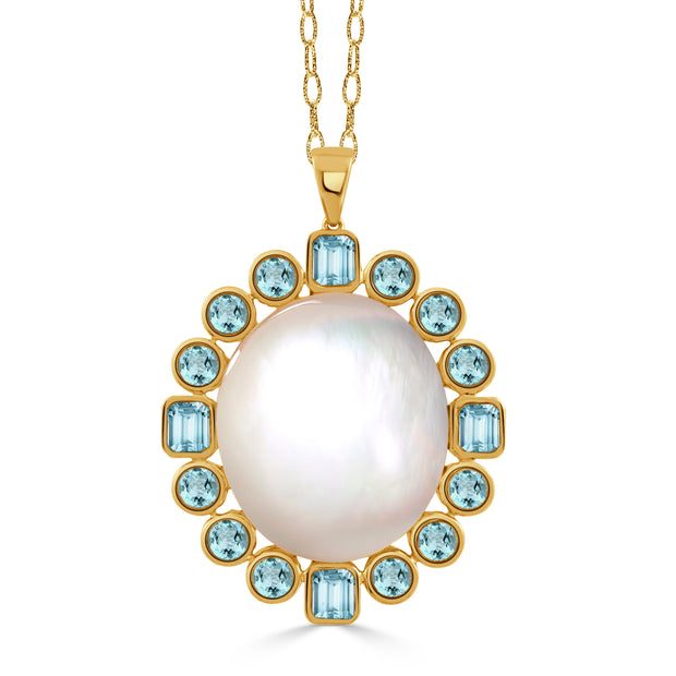 P11558WMPBT - 18k Yellow Gold Pendant from the Mykonos collection