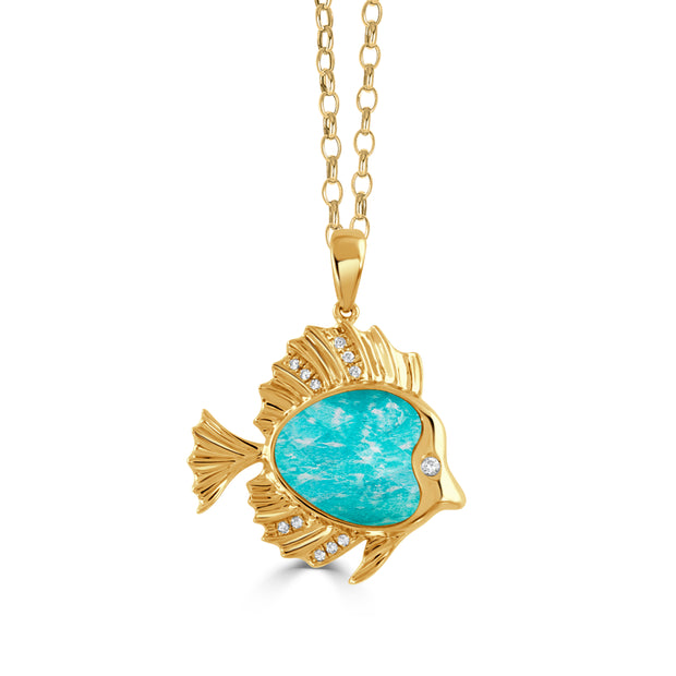 P9744AZ - 18K Yellow Gold Pendant from the Tropics collection