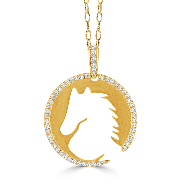 P9771 - 18k Yellow Gold Pendant from the Equestrian collection