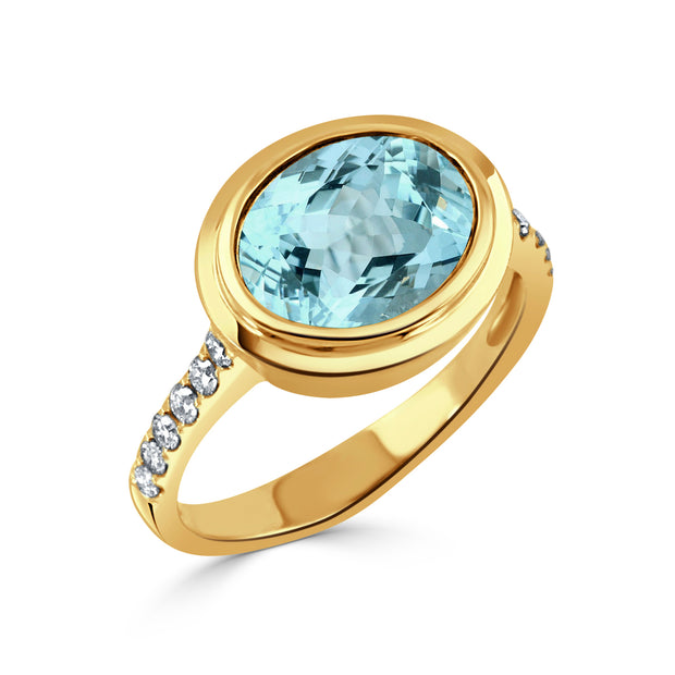 R10726BT-Y - 18k Yellow Gold Ring from the Sky Blue collection