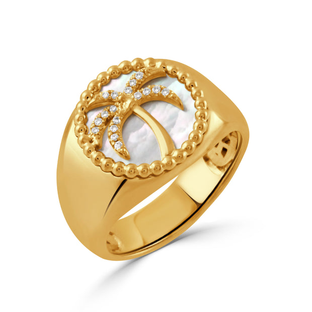 R11143WMP - 18K Yellow Gold Ring from the Tropics collection