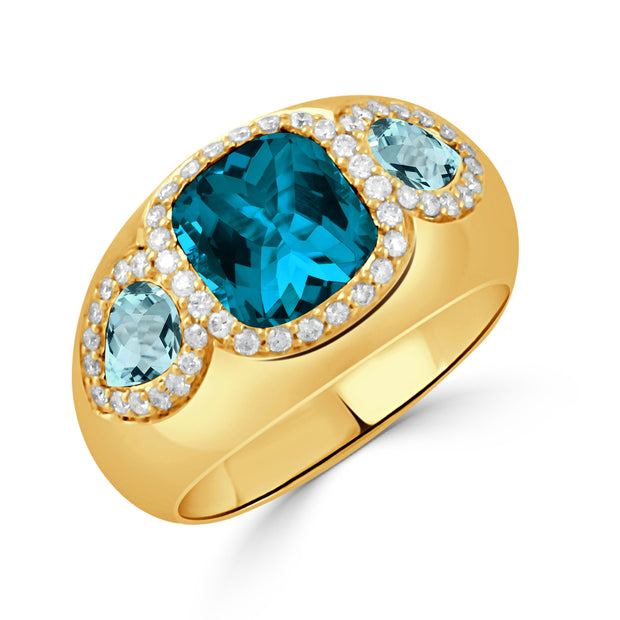 R11176LBBT-Y - 18k Yellow Gold Ring from the London Blue collection